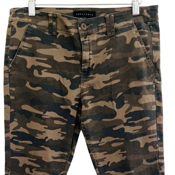 SANCTUARY Slim straight stretch pants size 28, Dark camo. - Picture 2 of 5